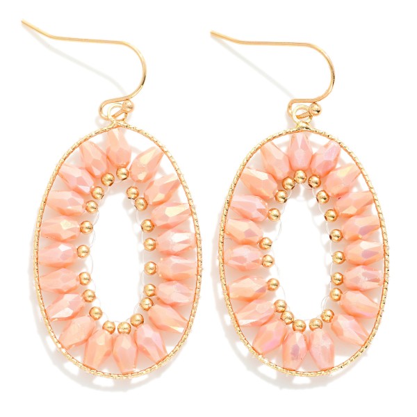Wholesale beaded Oval Drop Earrings L