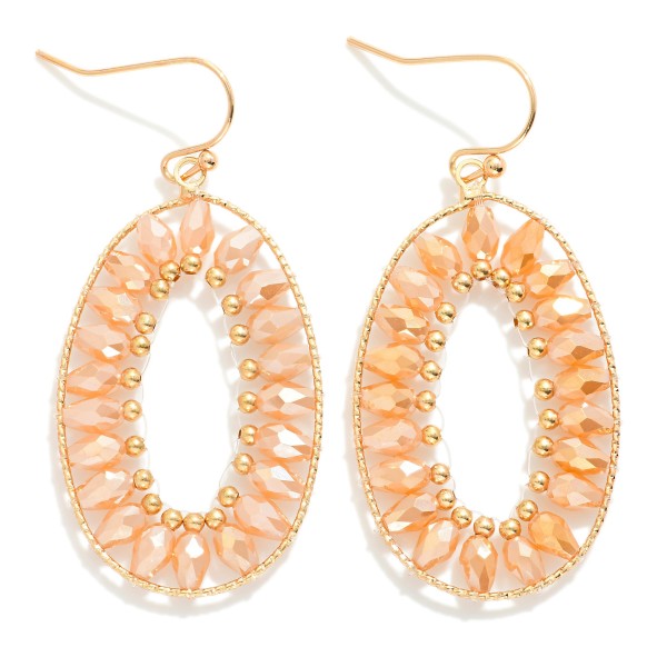 Wholesale beaded Oval Drop Earrings L