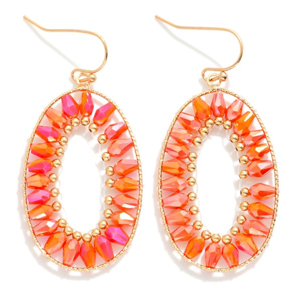Wholesale beaded Oval Drop Earrings L