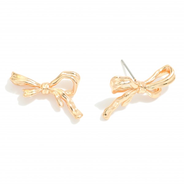 Wholesale metal Bow Stud Earrings W