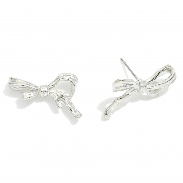 Wholesale metal Bow Stud Earrings W