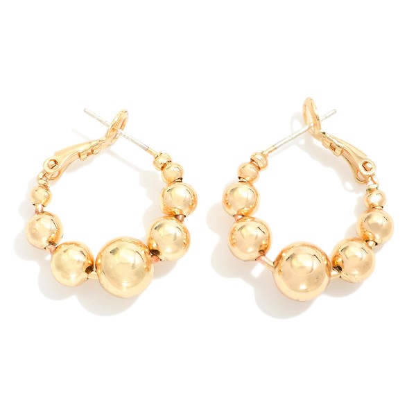 Wholesale metal Beaded Hoop Earrings D
