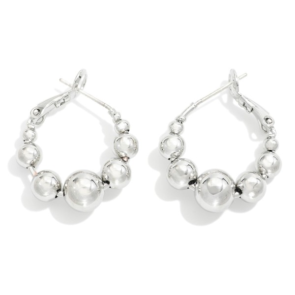 Wholesale metal Beaded Hoop Earrings D