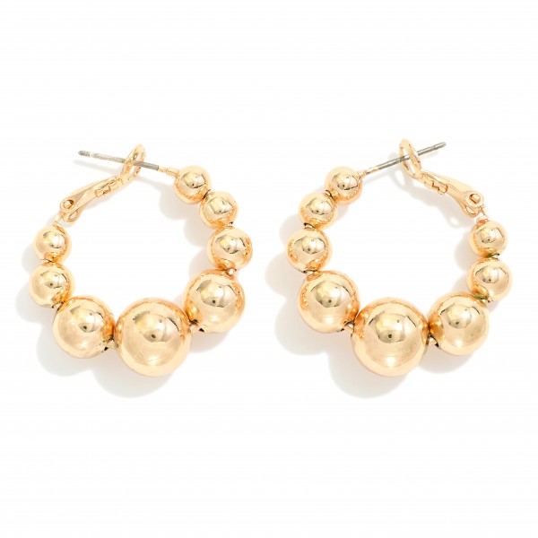 Wholesale metal Beaded Hoop Earrings D