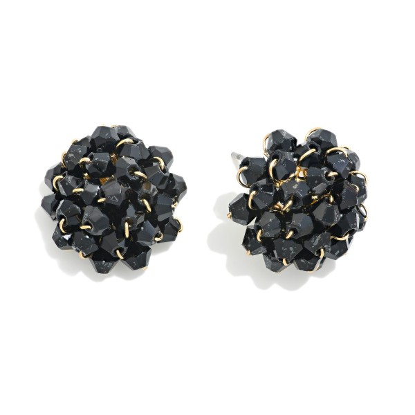 Wholesale faceted Bead Cluster Oversized Stud Earrings D