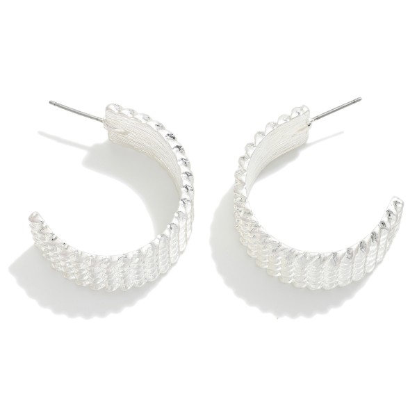 Wholesale thick Stacked Twisted Metal Rope Hoop Earrings D