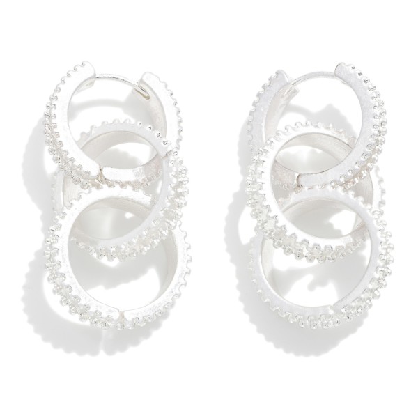 Wholesale linked Studded Hoops Hinged Hoop Earrings L