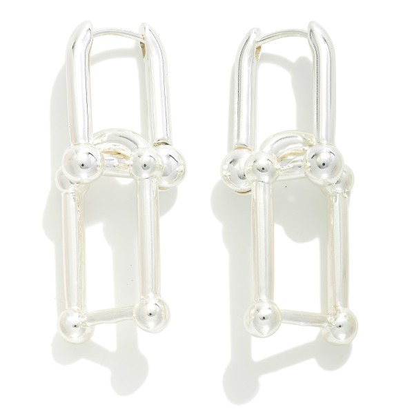 Wholesale linked Metal U Chain Hinged Hoop Earrings L
