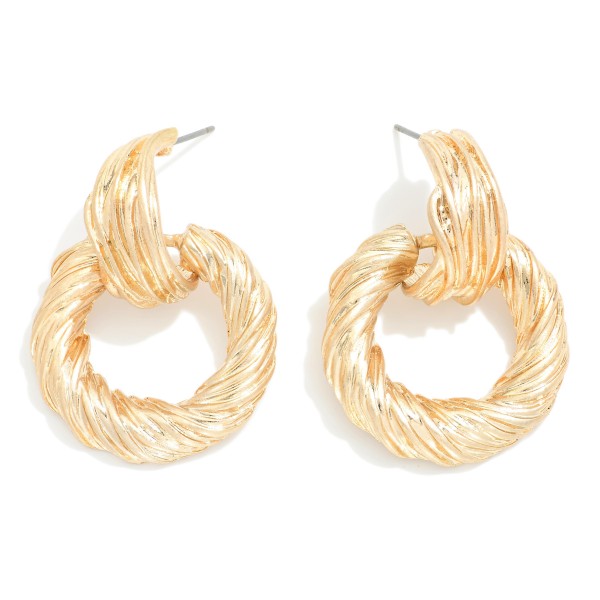 Wholesale twisted Metal Door Knocker Drop Earrings L