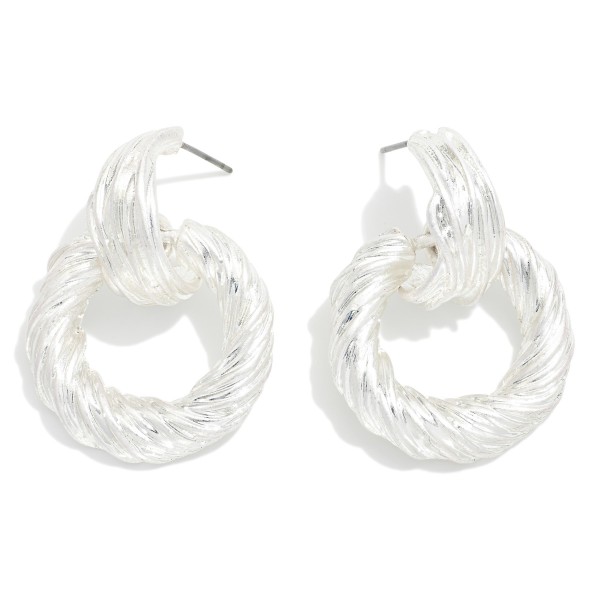 Wholesale twisted Metal Door Knocker Drop Earrings L