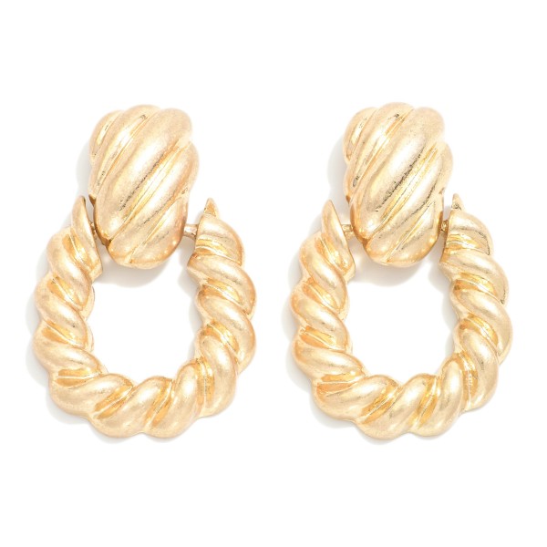Wholesale twisted Metal Rope Door Knocker Drop Earrings L