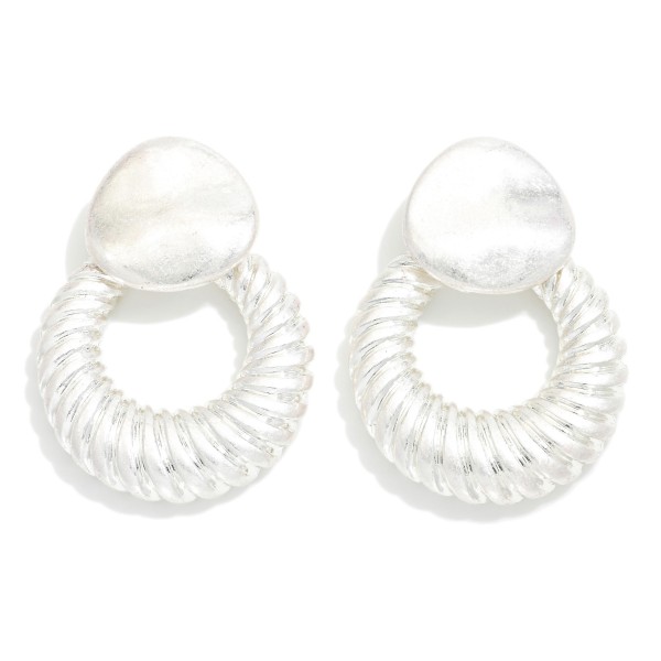 Wholesale metal Spiral Ribbed Door Knocker Drop Earrings L