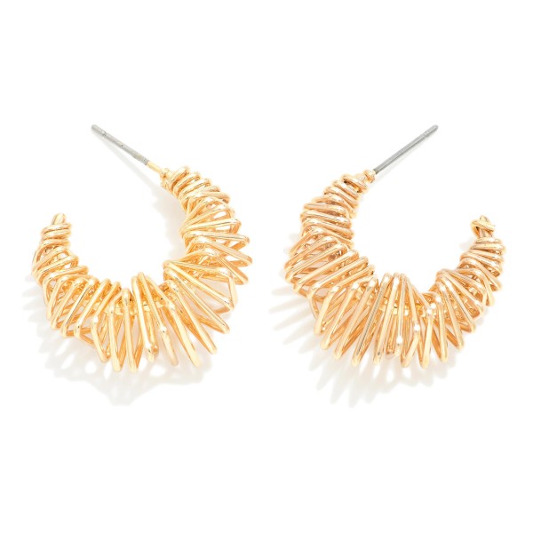 Wholesale metal Angled Helix Spiral Hoop Earrings D