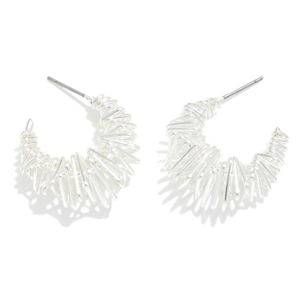 Wholesale metal Angled Helix Spiral Hoop Earrings D