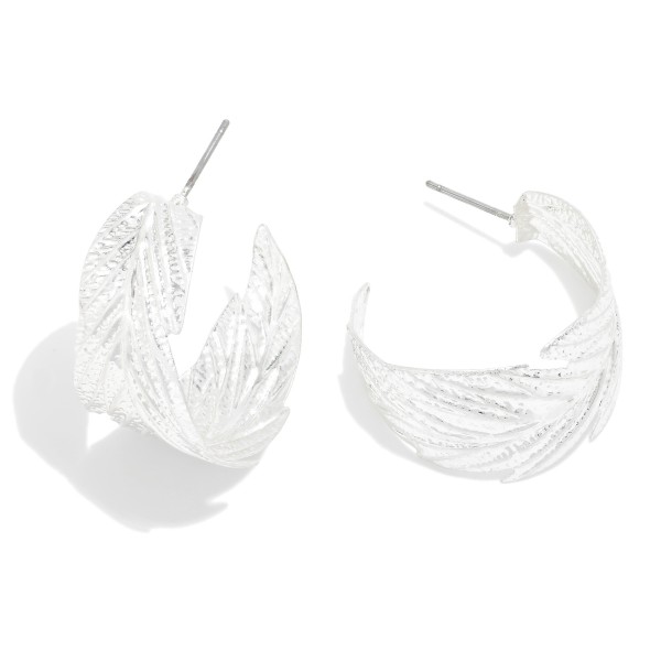 Wholesale metal Feather Hoop Earrings D