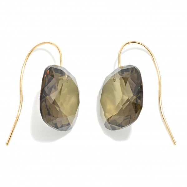 Wholesale cushion Square Cut Glass Crystal Drop Earrings L