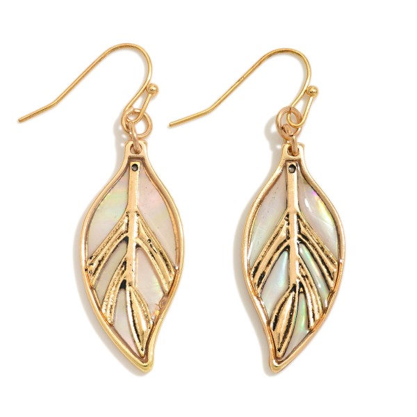 Wholesale pearlescent Feather Drop Earrings L