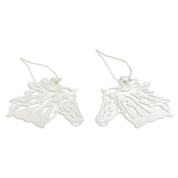 Wholesale brushed Brass Horse Drop Earrings Brass Base L