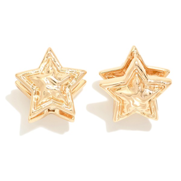 Wholesale metal Star Hinged Hoop Earrings L