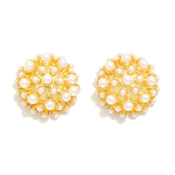 Wholesale pearl Studded Cluster Oversized Stud Earrings D
