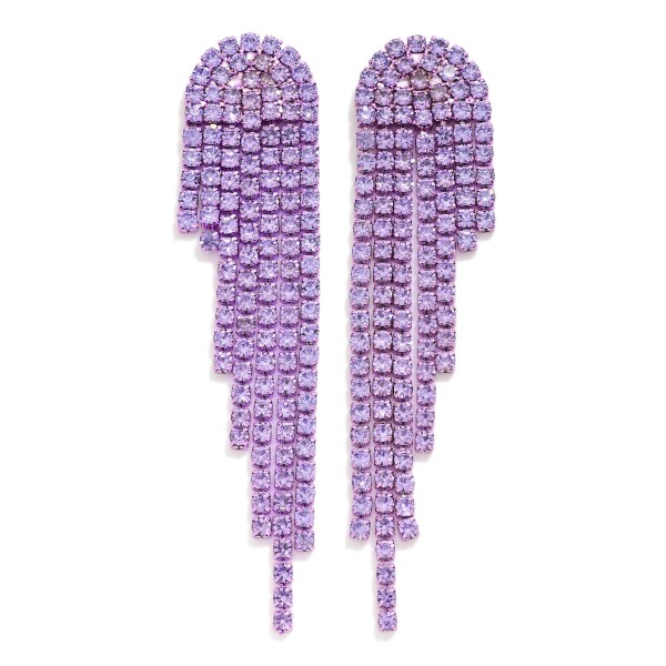 Wholesale rhinestone Tassel Post Drop Earrings L