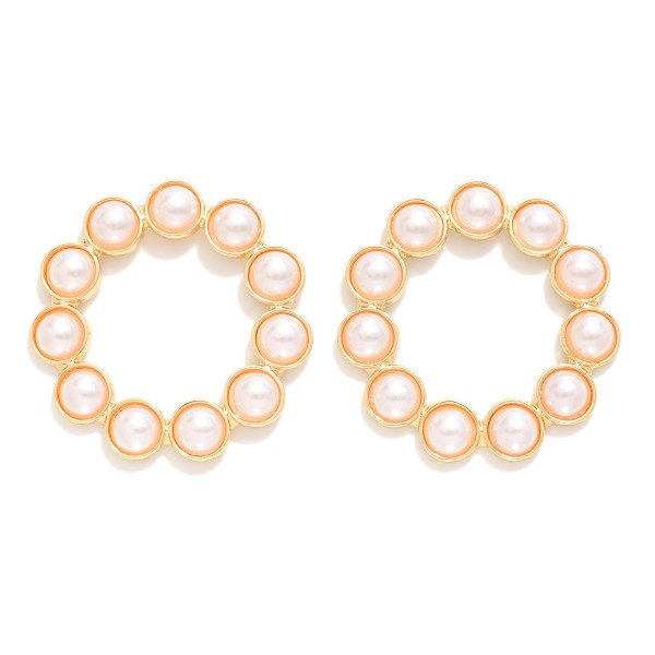 Wholesale pearl Hoop Post Drop Earrings L