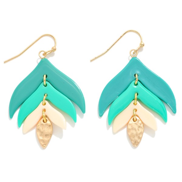 Wholesale linked Acetate Leaf Drop Earrings L