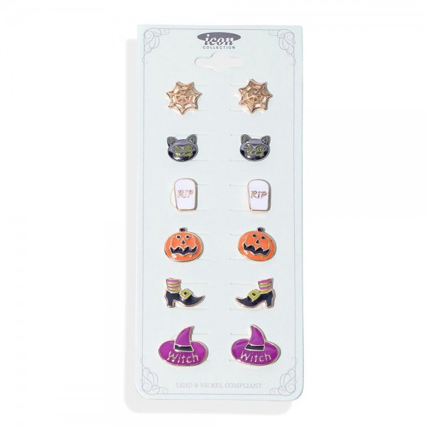 Wholesale set Six Halloween Stud Earrings L