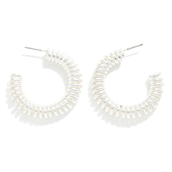 Wholesale metal Spiral Cord Hoop Earrings D