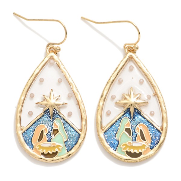 Wholesale stained Glass Nativity Drop Earring L