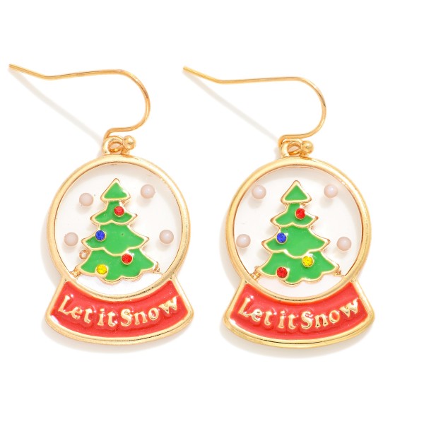Wholesale let It Snow Christmas Snow Globe Drop Earrings L