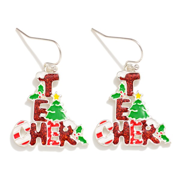 Wholesale painted Metal TEACHER Christmas Drop Earrings L