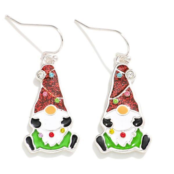 Wholesale painted Metal Christmas Gnome Drop Earrings L