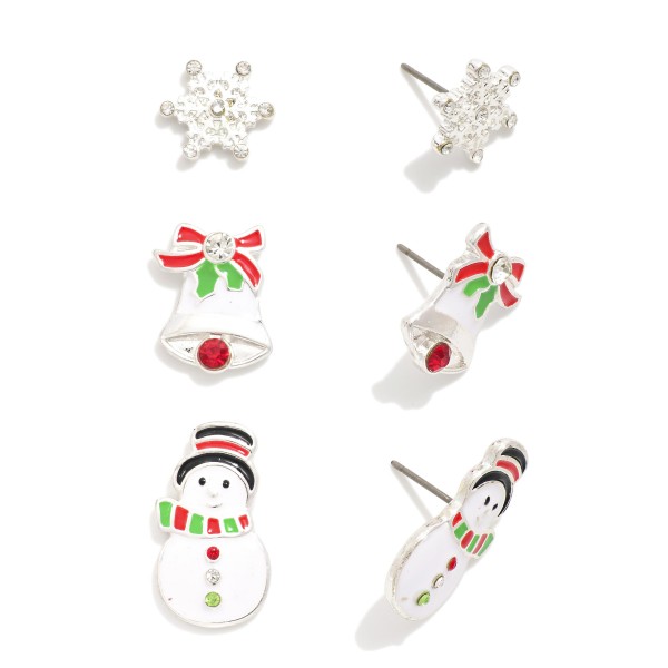 Wholesale christmas stud earring set three pairs