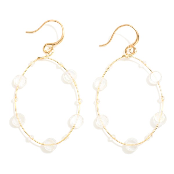Wholesale metal Wire Loop Drop Earrings Faceted Bi Faced Glass Crystal Bead Stat