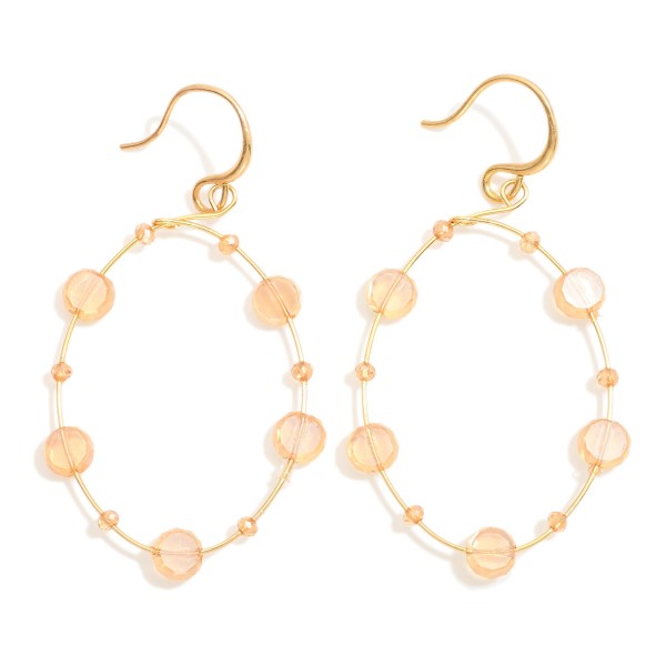 Wholesale metal Wire Loop Drop Earrings Faceted Bi Faced Glass Crystal Bead Stat