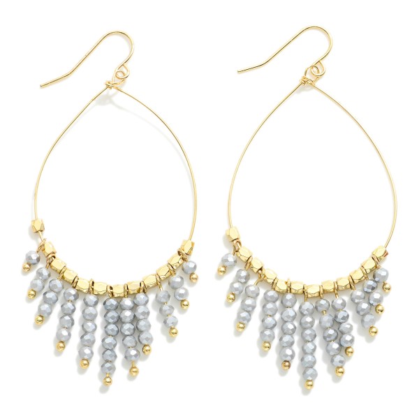 Wholesale teardrop Faceted Beaded Fringe Drop Earrings L