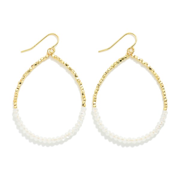 Wholesale beaded Wire Teardrop Drop Earrings Metal Beads Faceted Beads L