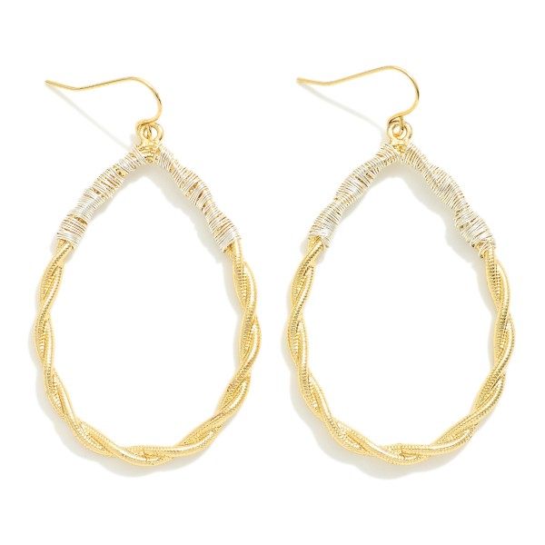 Wholesale two Twisted Wired Teardrop Drop Earrings L