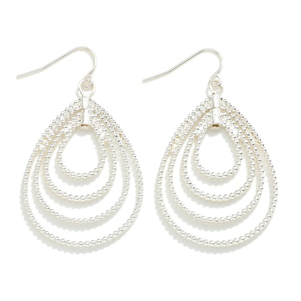 Wholesale textured Metal Swiveling Nested Teardrop Drop Earrings L