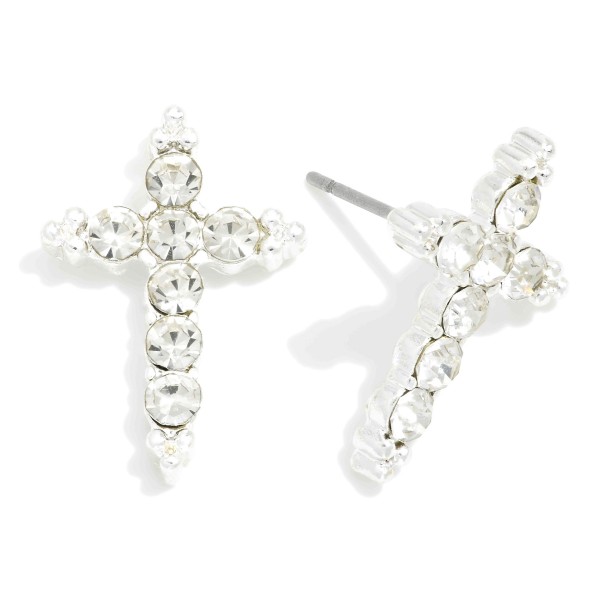 Wholesale rhinestone Studded Cross Earrings L