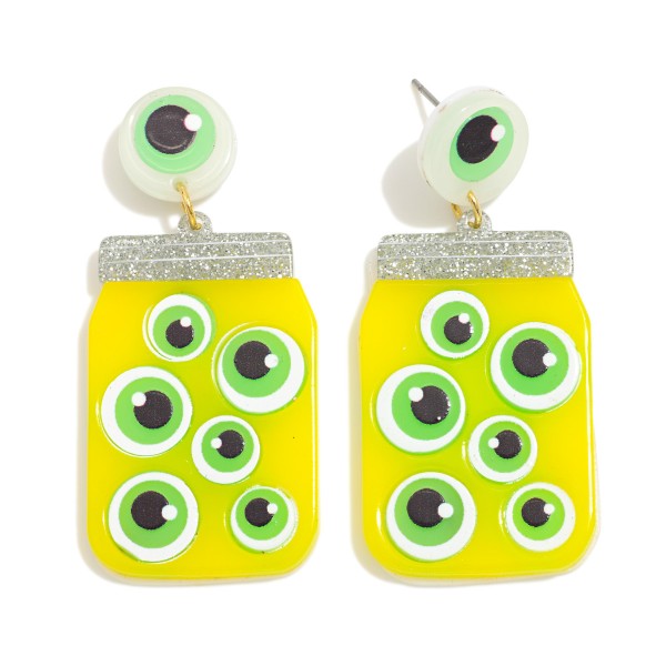 Wholesale jar Eyeballs Acetate Drop Earrings Eyeball Post L