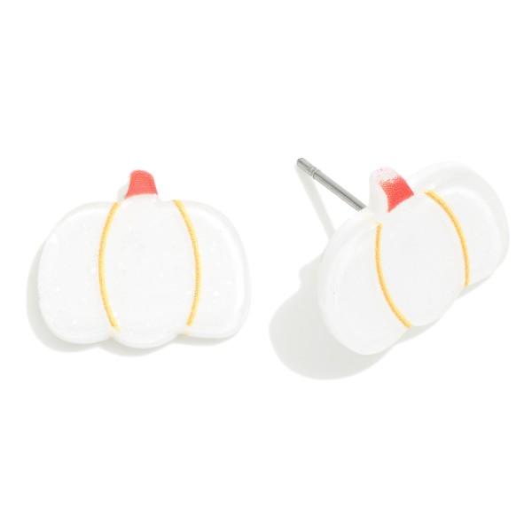 Wholesale glitter Acetate Pumpkin Stud Earrings L