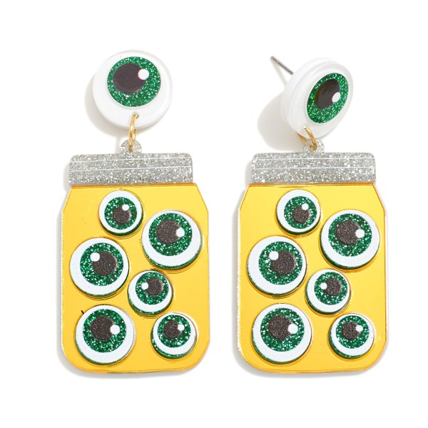 Wholesale jar Eyeballs Acetate Drop Earrings Eyeball Post L