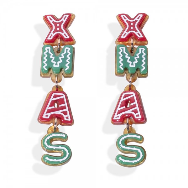 Wholesale linked Acetate XMAS Post Drop Earrings L