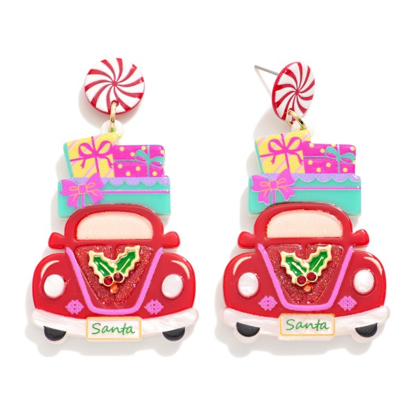 Wholesale acetate Christmas Car Post Drop Earrings