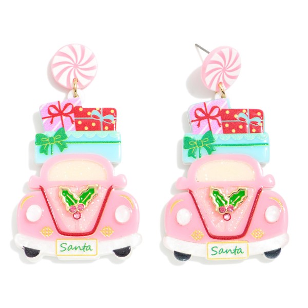 Wholesale acetate Christmas Car Post Drop Earrings