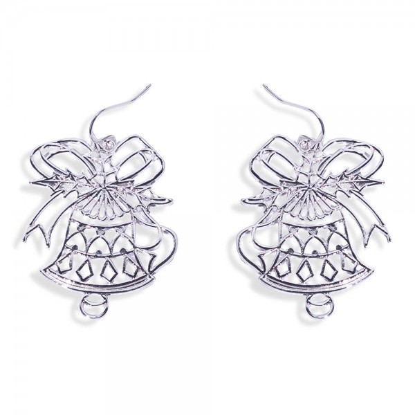 Wholesale hollow Metal Christmas Bells Drop Earrings L