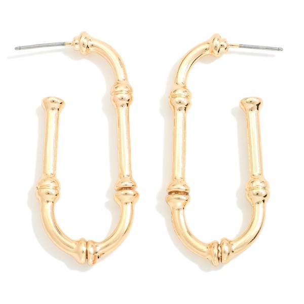 Wholesale metal Bamboo Oval Hoop Earrings L