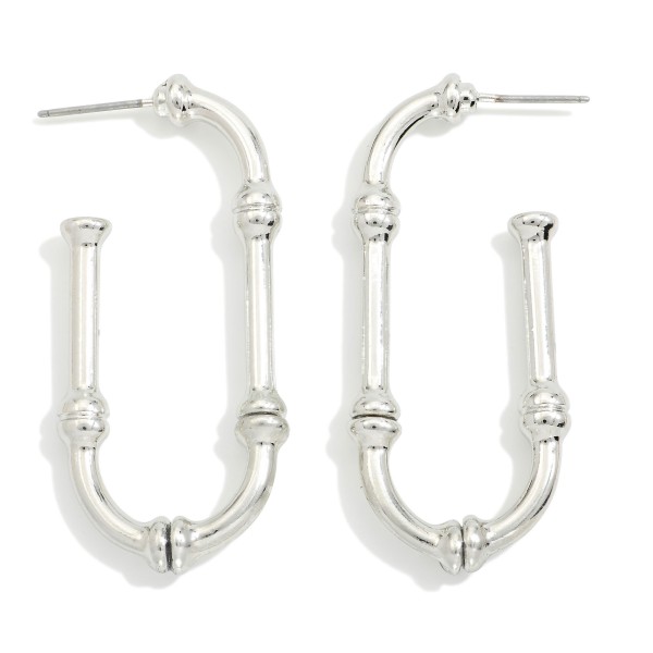 Wholesale metal Bamboo Oval Hoop Earrings L